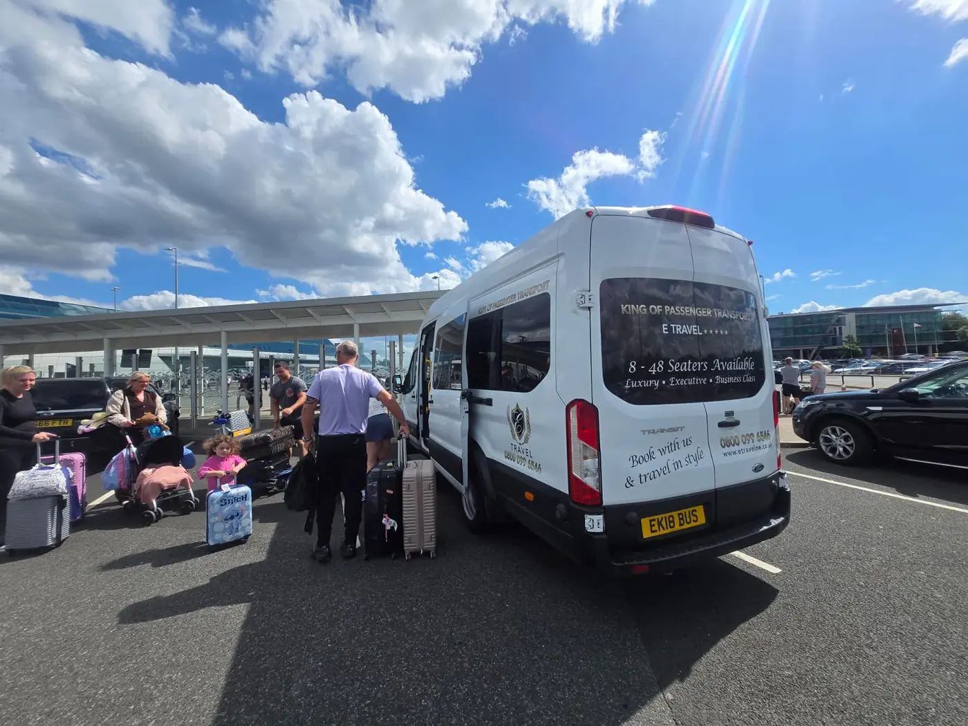 Group airport transfer minibus North East